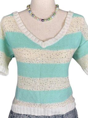 Charlotte Russe striped V-neck knitted top